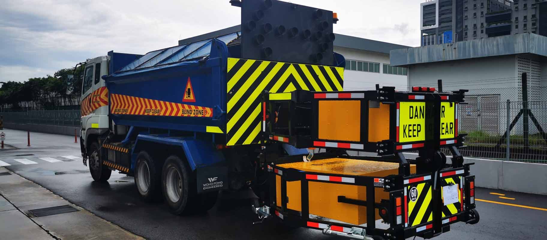 Truck Mounted Attenuator on a Singapore road