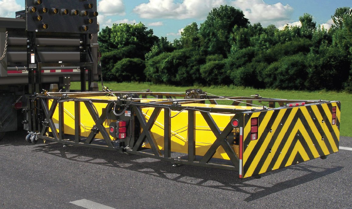 Trinity SS180M attenuator deployed on a test road